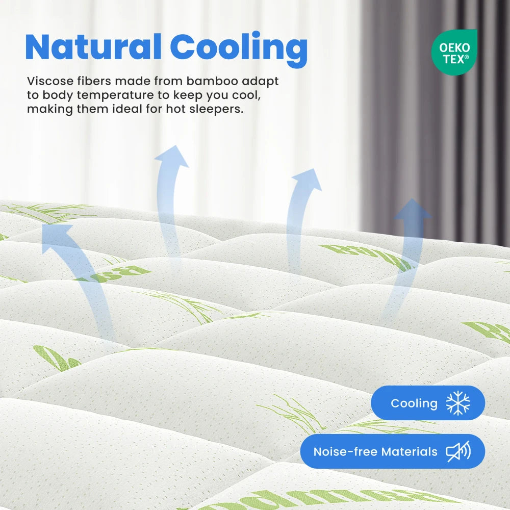 Bamboo Viscose Memory Foam Mattress Topper